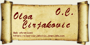 Olga Ćirjaković vizit kartica